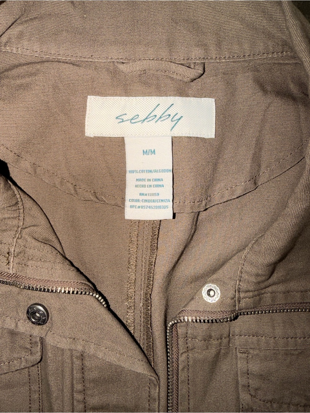 Sebby 100% Cotton Utility Cargo Vest Dark Olive Green Size M - Picture 3 of 11